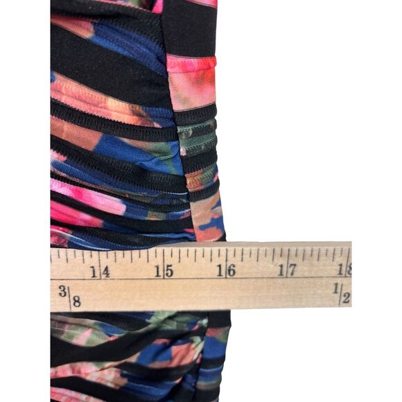 Joseph Ribkoff artsy floral Sheath knit Dress size 12 - Picture 5 of 9